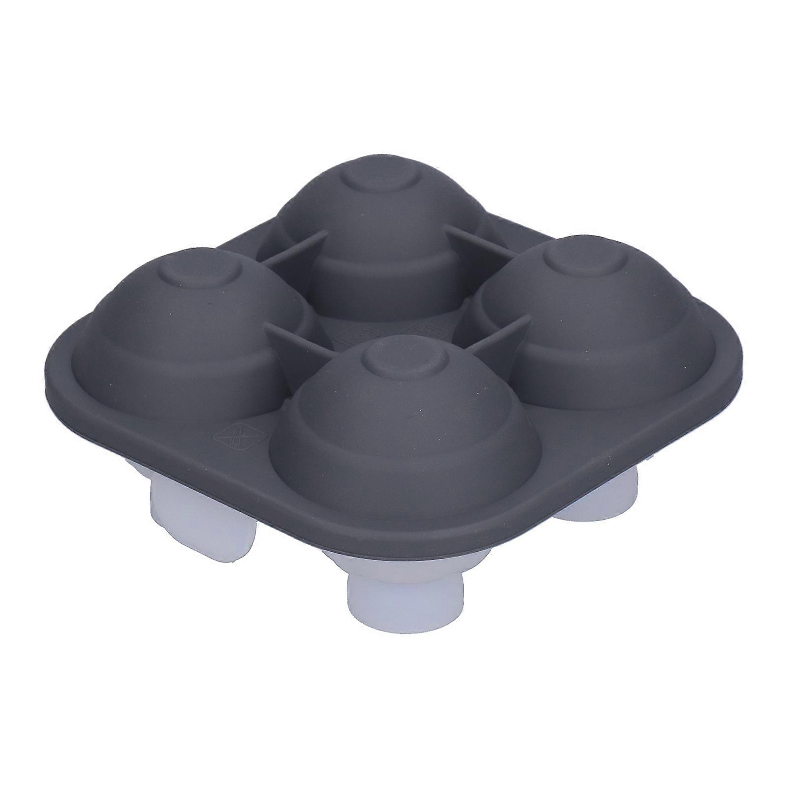 4-Grid No-BPA Ice Cube Mold With Lid Funnel Silicone Ice Cube Tray Gray BPA-Free Home Kitchen