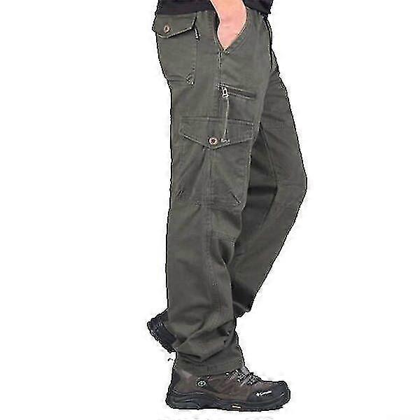Herrenhose aus Baumwolle mit mehreren Taschen und lockerer Passform – lässige Arbeitskleidung, langlebig, bequem