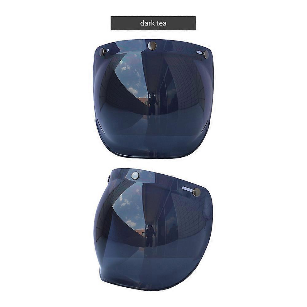 Helmet Bubble Visor Motorcycle Helmet Windshield Lens with Flip Bracket for 3-Snap Open Face Helmets