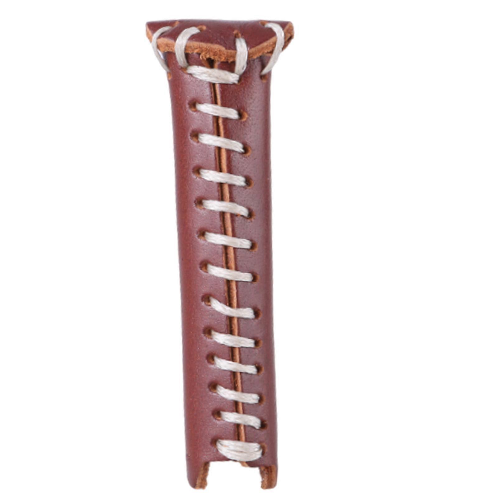 Leder Snooker Queue Tip Cover Billard Stick Protector Ersatz Pool Cover Stick Protector Billard Zubehör braun