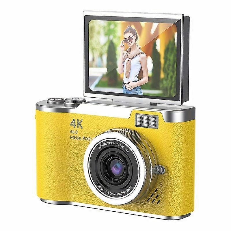 Digital Camera 4K Hd Camera With 2.4 Inch Screen Yellow