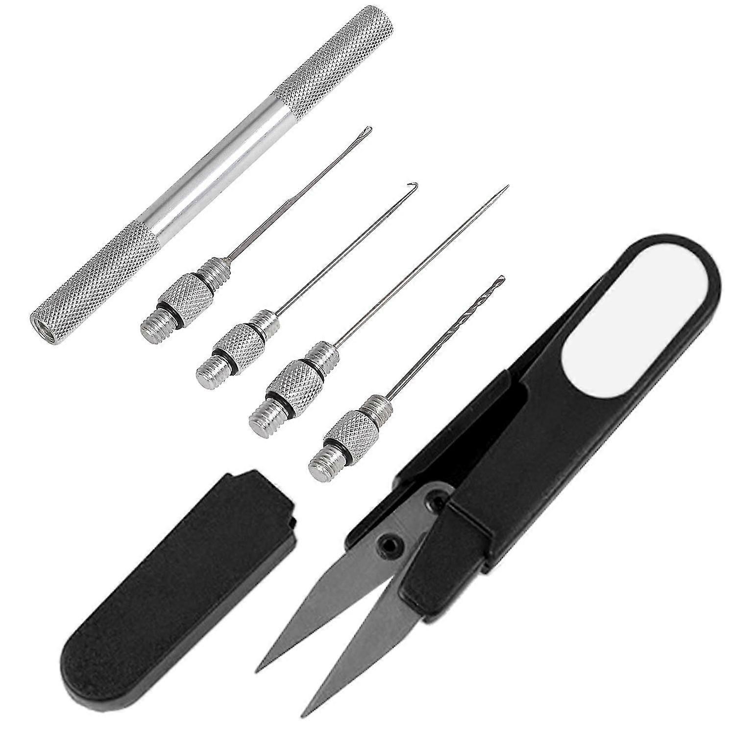 Carp Fishing Rigging Bait Needle Kit Tool Set Bait Boilie Drill Stringer Needle with Line Scissors