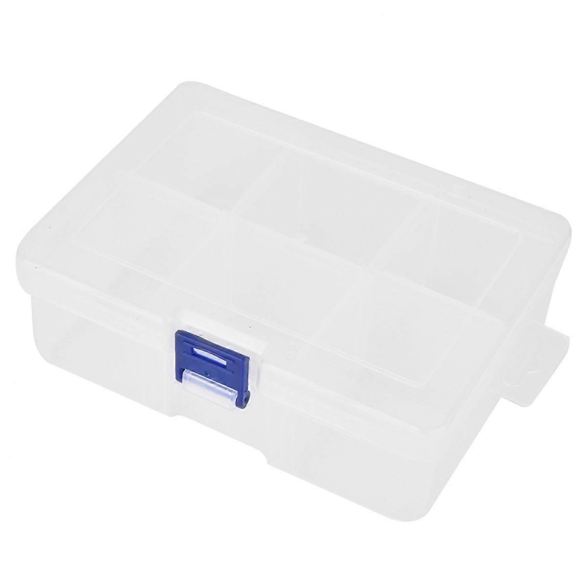 Transparent Plastic Storage Organizer, Compact Jewellery Organiser With Adjustable Slots And Removable Grid Compartment