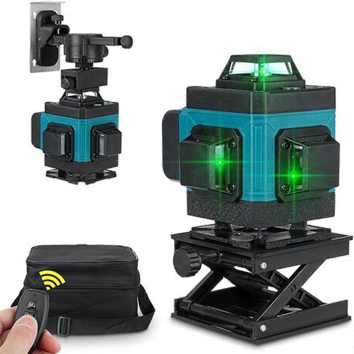 4D Laser Level for Advanced Construction, Self-Leveling with Smart Remote for Customizable Lines and Angles