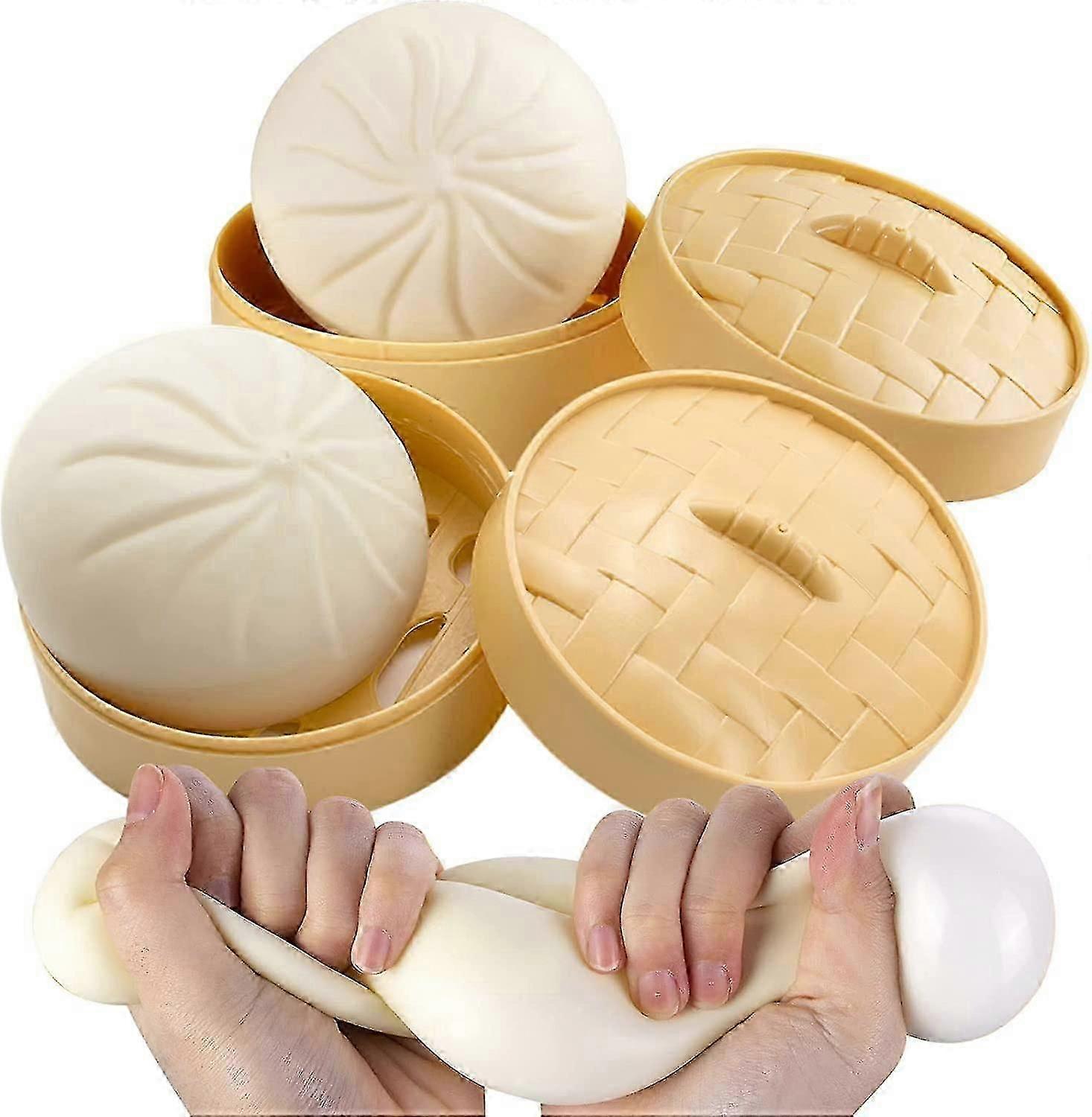 2pack Dumpling Squishy Fidget Toy, Dumpling Stress Ball, Steamed Stuffed Bun, Squishies Stress Relief Decompression Toy