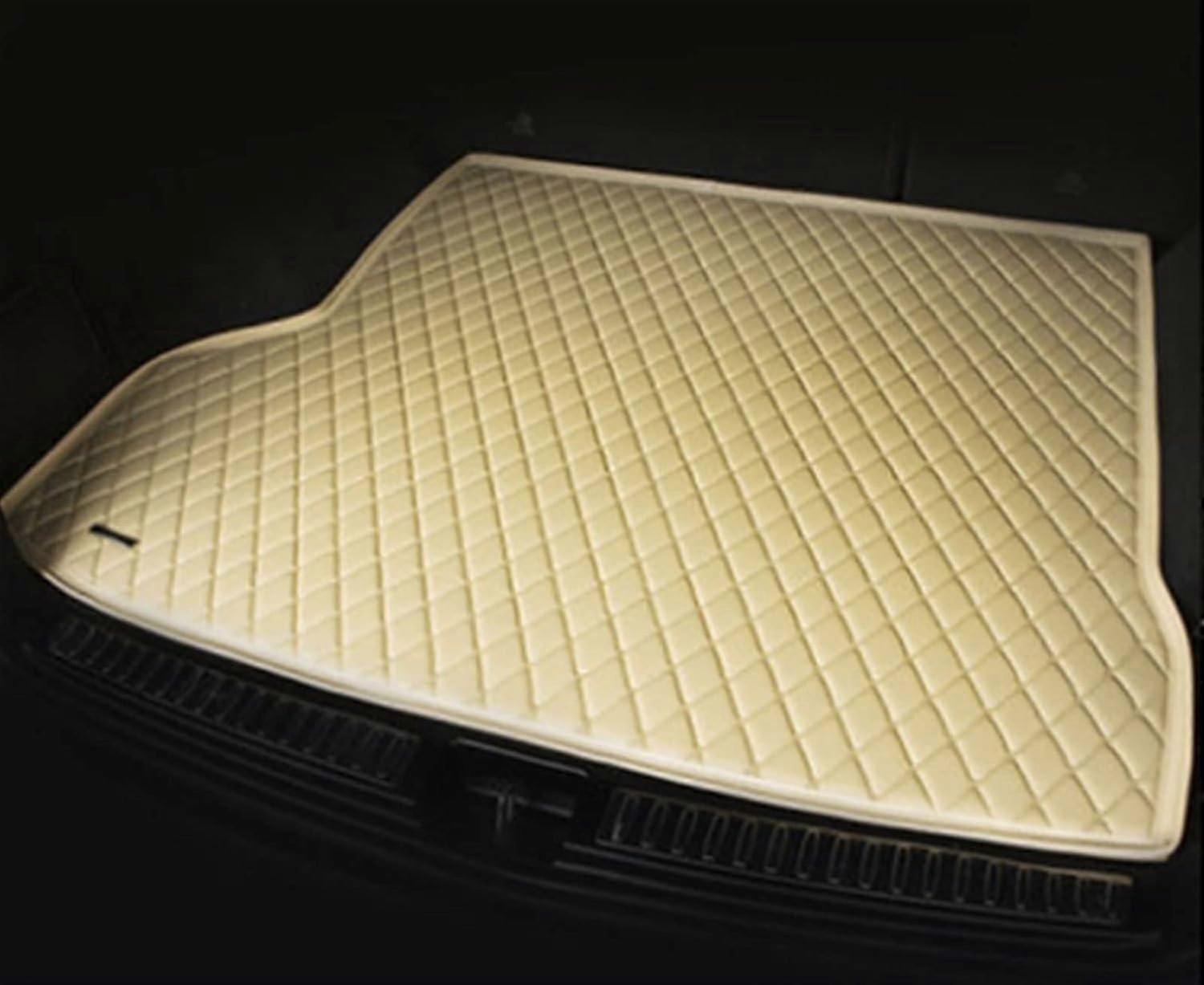 Shibingsheng Custom For Bmw X1 F48 2016-2018 Leather Car Trunk Mats Rear Trunk Floor Mat Tray Carpet Car Boot Liner Mat (Color : Black beige, Size : 1