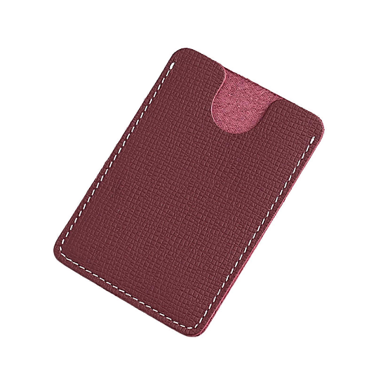 Elegant Leather Card Case Cash Wallet Bus Card Slot Suitable for Business Conferences Commuting and Various Occasion Claret