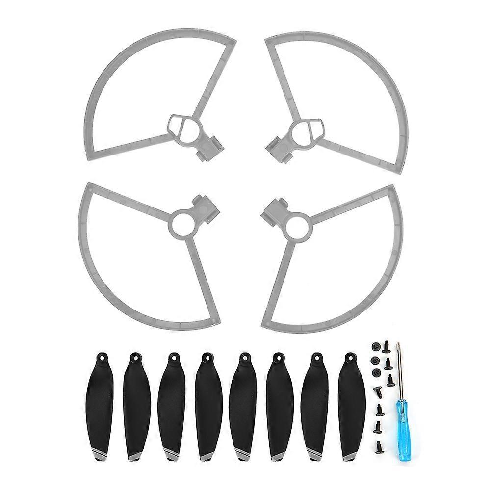 4pcs Propeller Protector 2 Pairs 4726F Black Propeller Fit for MAVIC MINI Drone(Silver Edge )