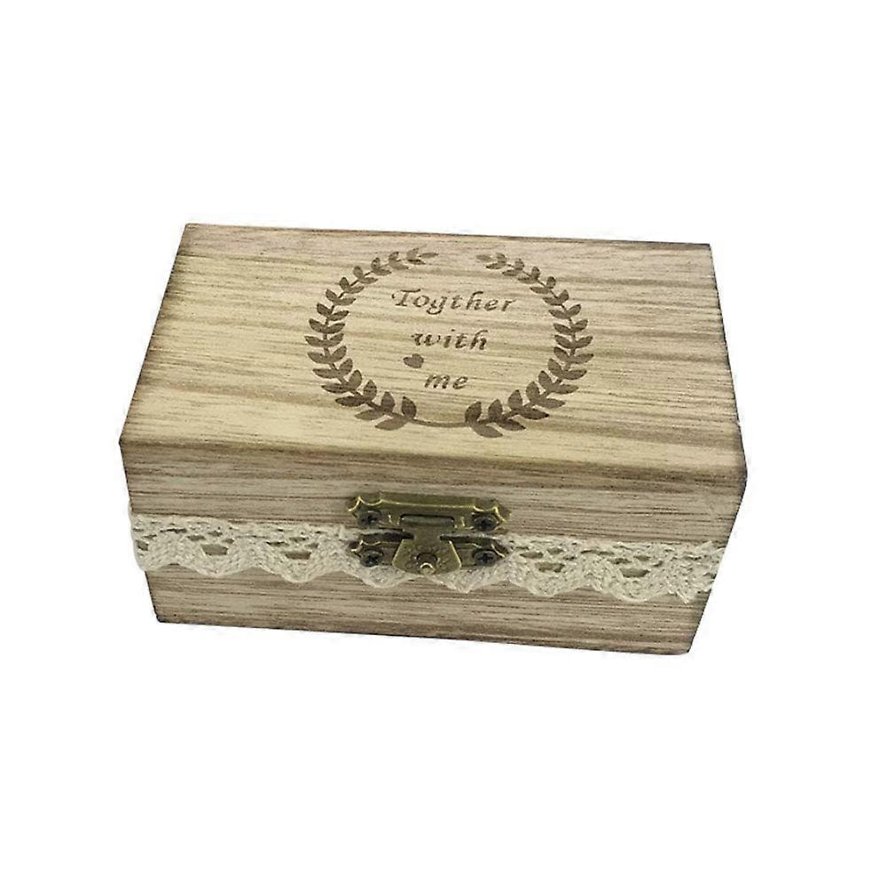 Rustic Custom Decorative Wooden Wedding Box Ring for Wedding Anniversary