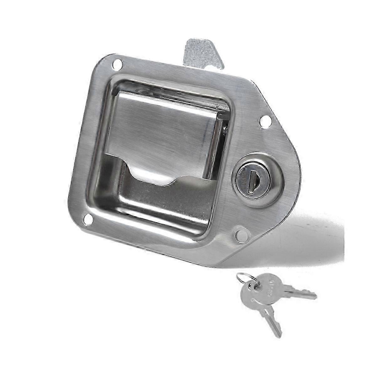 Trailer Toolbox Handle Latch with Lock Highly Tool Box Latch Paddle Lock 4-3/8Inch X 3-1/4Inch with 2 Key 4 Rivet