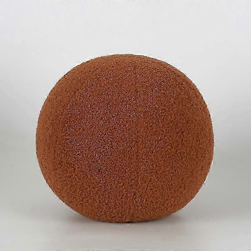Plush Round Wool Cushion Solid Color Ball Shape Pillow Living Room Sofa Decoration Cushion Nordic Spherical Cushion Home Decoration Cushion Pillow