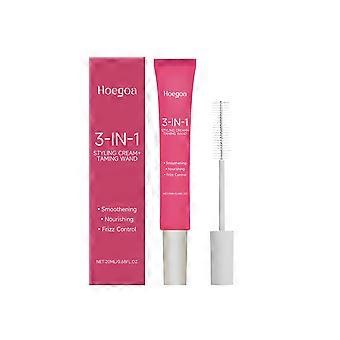 3 In 1 Styling Cream with Brush Applicator, Instant Flyaway Tamer, Curl Definer & Frizz Control, Hair Styling Stick with Prickly Pear Oil for Smooth, 