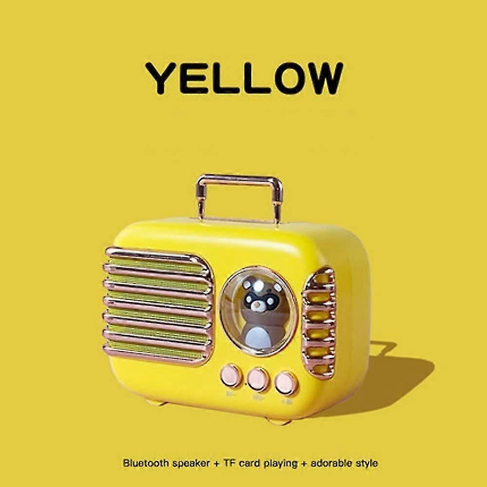 Wireless Retro Speaker With Built-in Mic (Yellow)