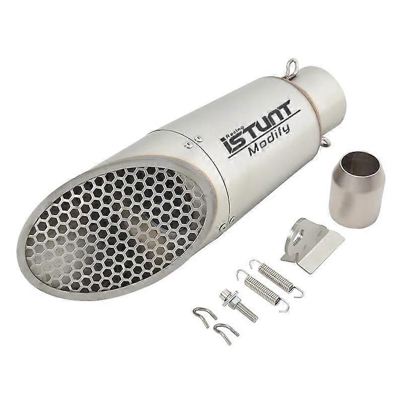 Universal 51MM Motorcycle Grid Mesh Exhaust Escape Modify Muffler Pipe DB Killer For MT07 MT09 Z900 RC390 ZX4R S1000RR Stainles