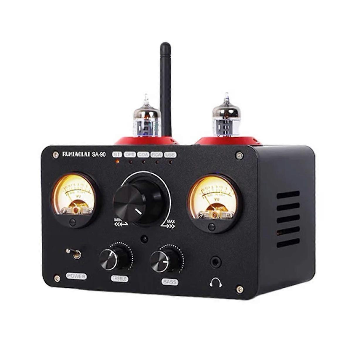SA-90 Home Audiophile-Grade Amplifier Amplifier USB Flash Drive Bluetooth HiFi Tube Small Audio Power Amplifier US-Plug