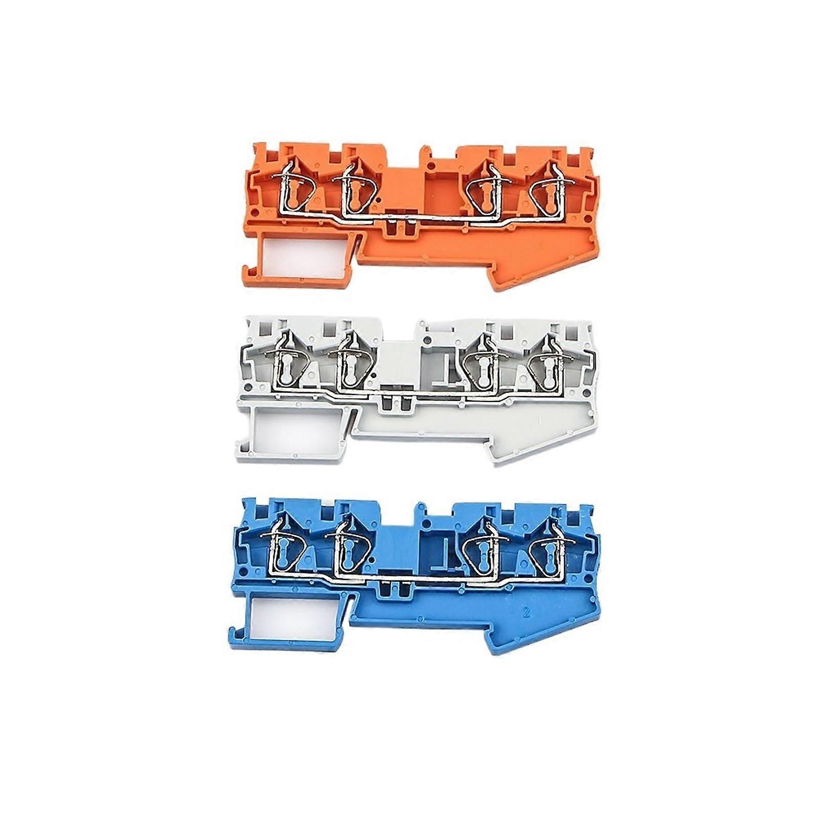 5 Pcs ST-4-QUATTRO Din Rail Terminal Block Connectors, 4 Conductors, Spring Wire, Electrical Wiring, Pull Type