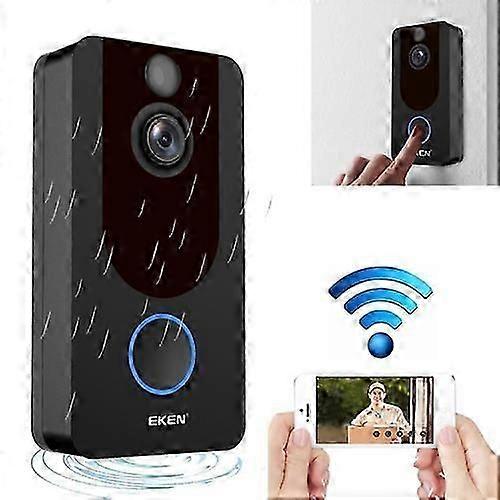 EKEN V7 Standard Edition 1080P Full HD Weather Resistant WiFi Security Home Monitor Intercom Smart Phone Video Doorbell without Dingdong Machine