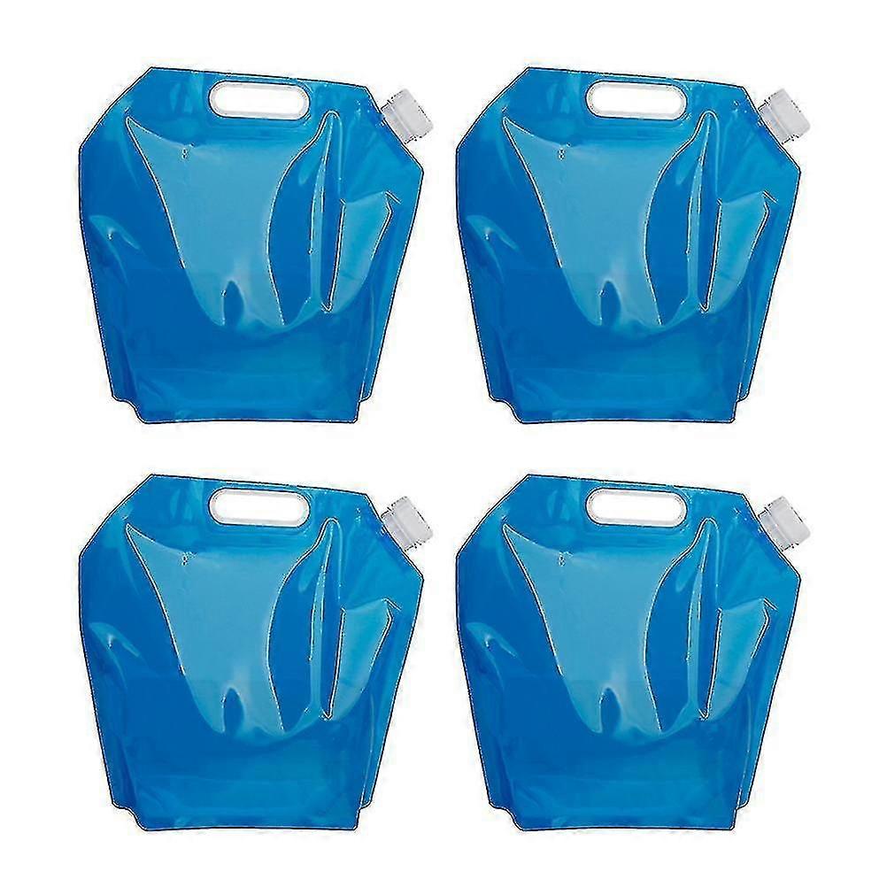 4pcs 5l Outdoor Large Capacity Water Bag Portable Foldable Drinking Water Bag Collapsible Water Tank