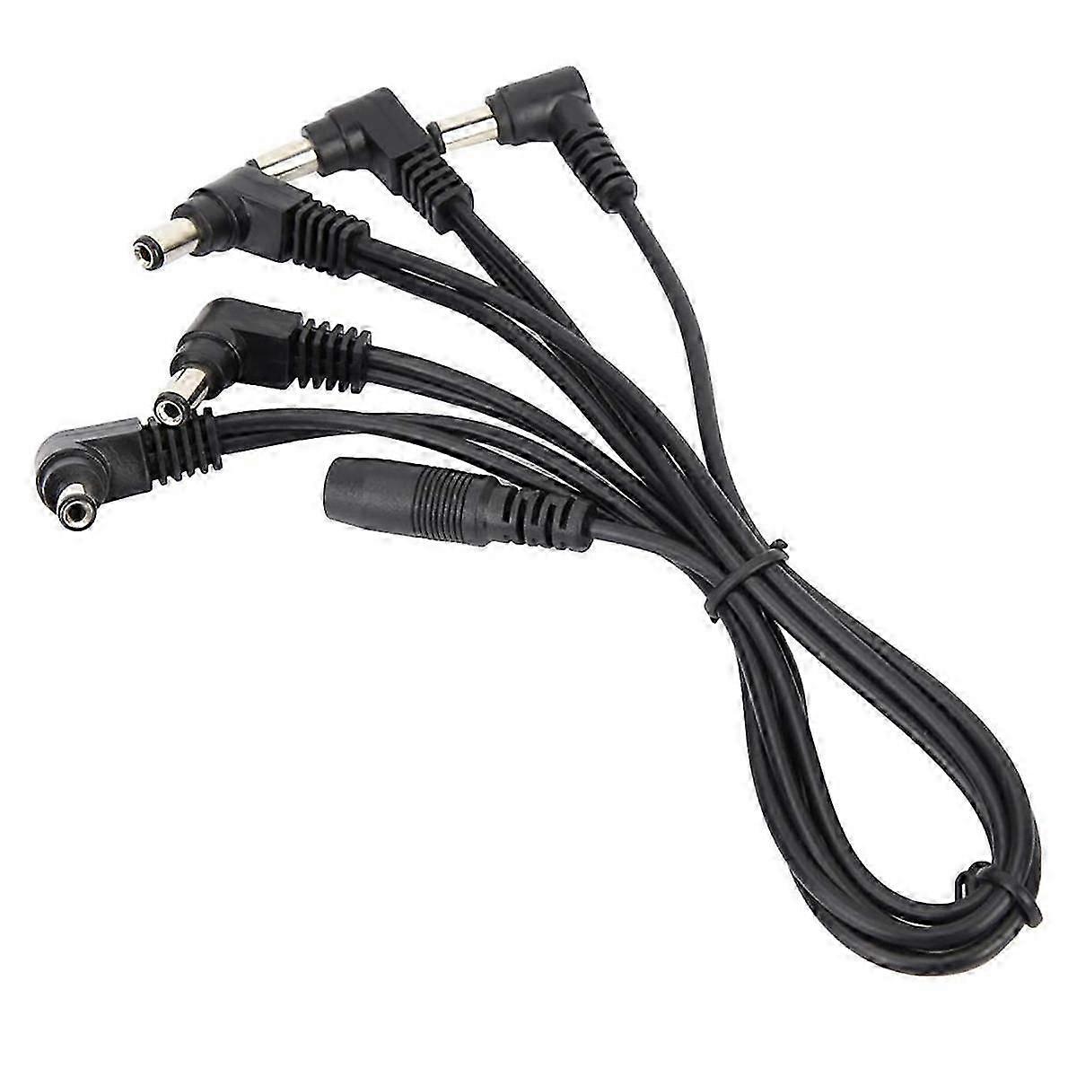 Guitar Pedal Power Supply Adapter 9V DC Tip Negative 5 Way Daisy Chain Cables for Guitar Effect Ped