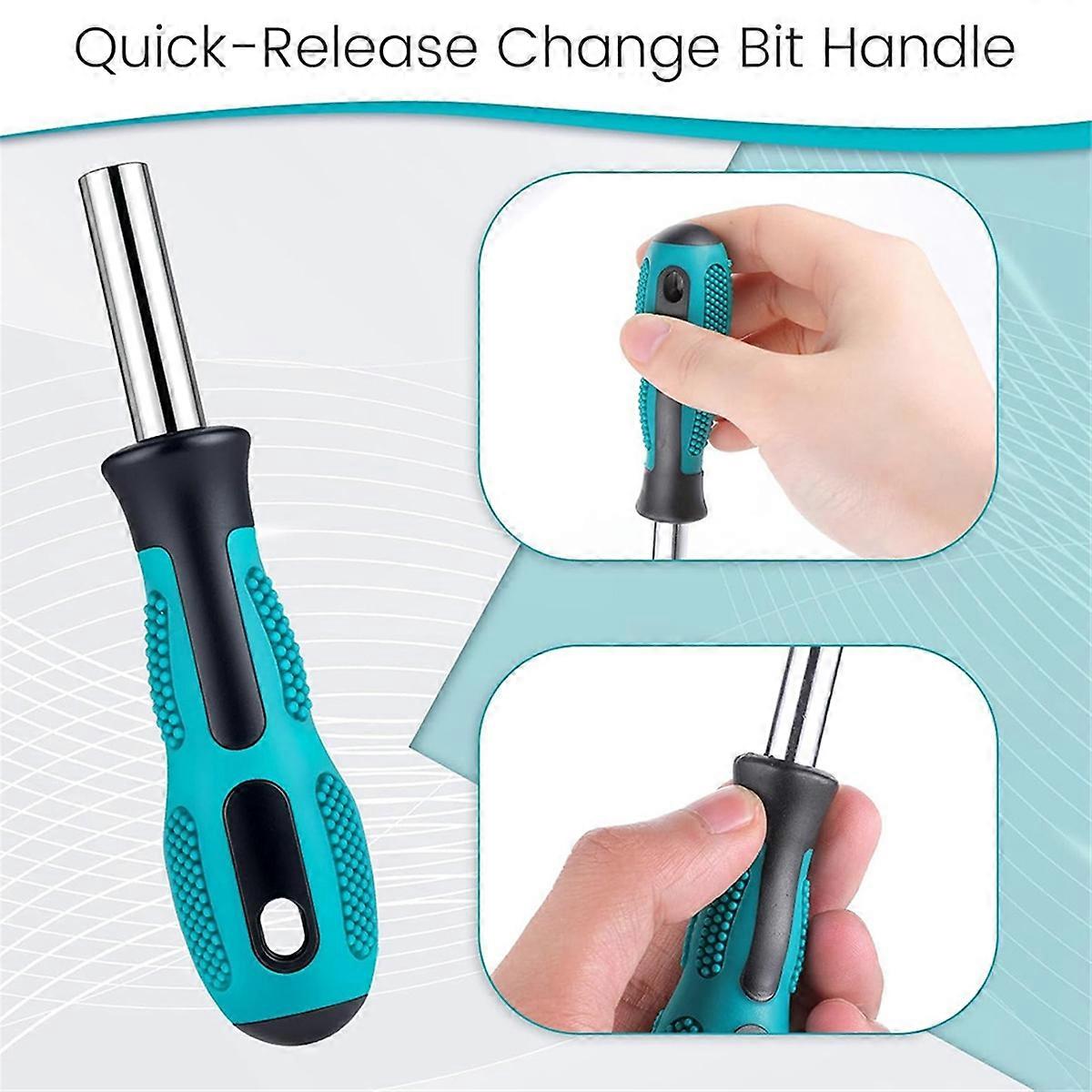 4 PCS Bit Driver Handle,Magnetic Bits Holder Screwdriver Handles