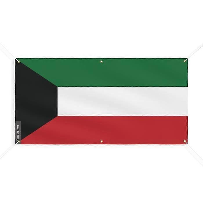 Kuwait Flag Banner - PIXELFORMA - 80x160cm - Durable Polyester - 6 Reinforced Eyelets