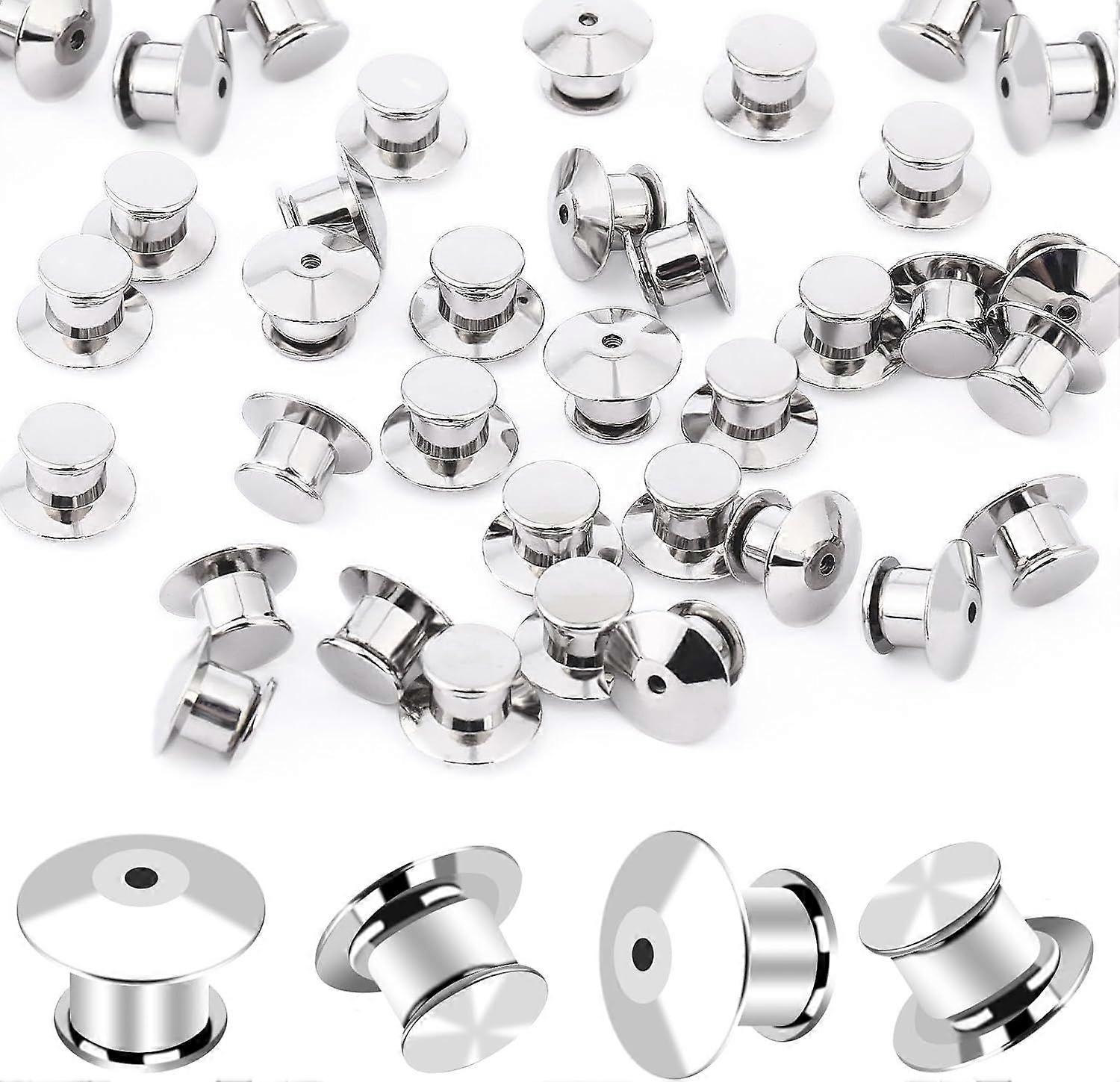30PCS Metal Locking Pin Backs, Pin Keepers Clasp Pin Backs Locking Buckles for