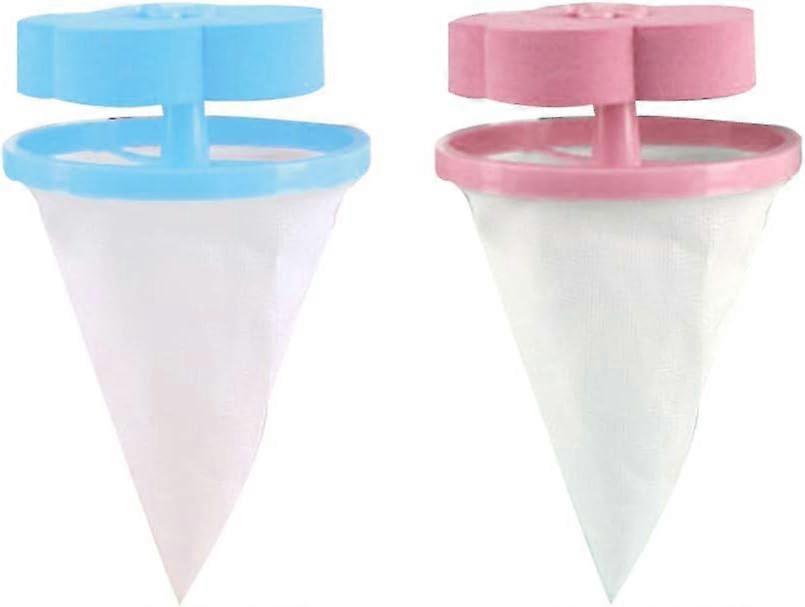 Haarentfernungsgerät, Schmutzfilter-Haar-Polyester-Haarentferner-2 Stück Zweite Generation Blau + Rosa