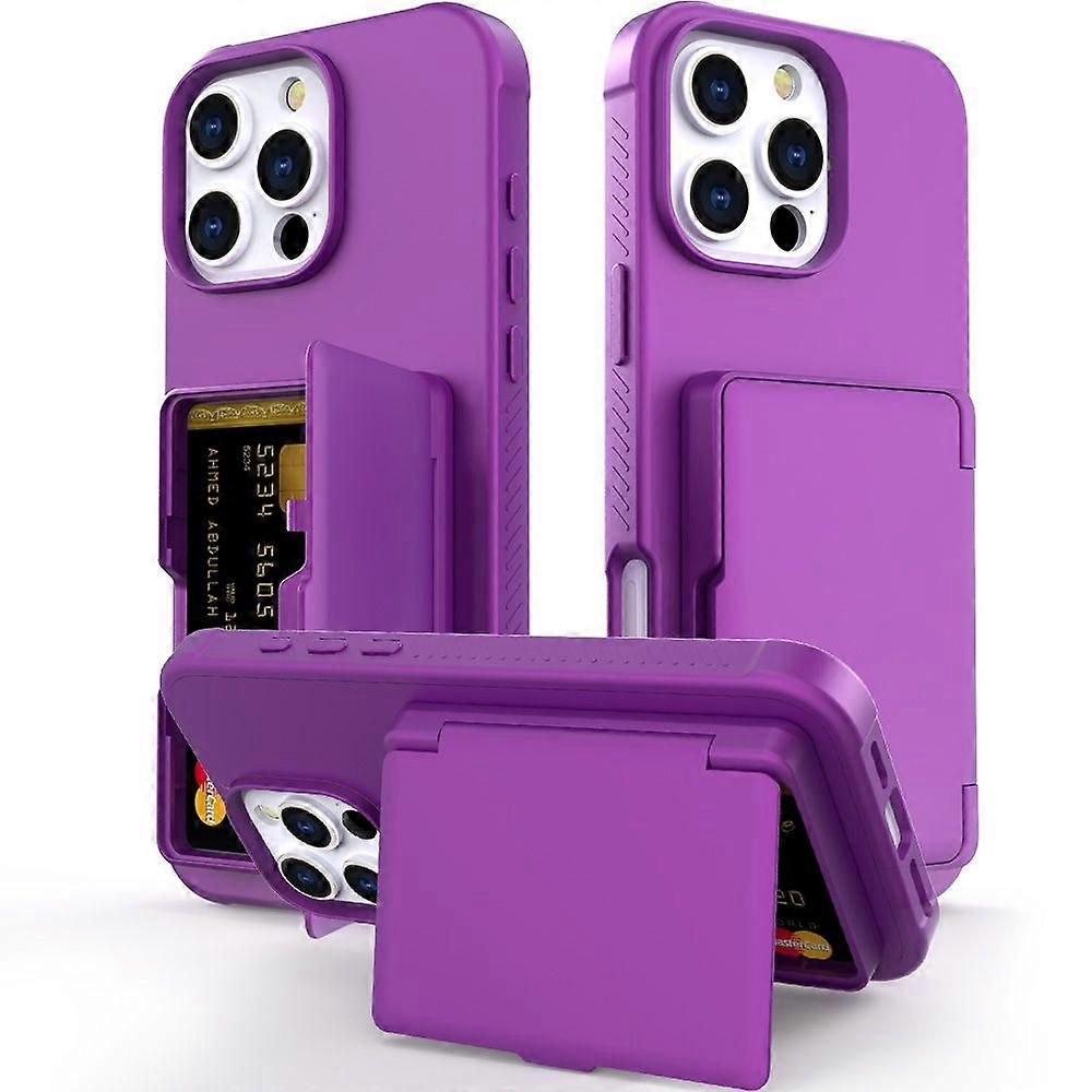 Case for iPhone 16 pro,Wave Frame Curly Shape Shockproof Phone Cover-Dark Purple