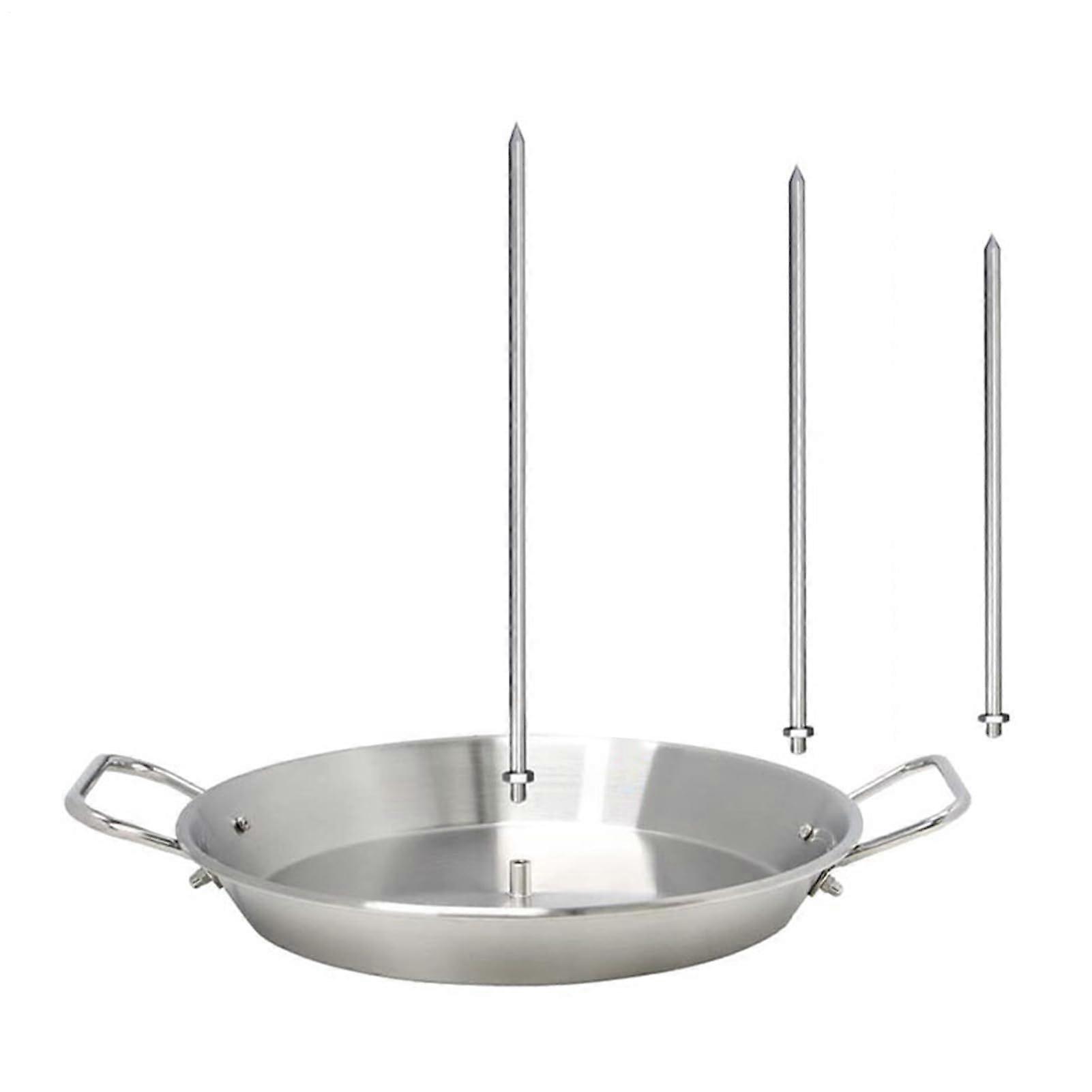 Vertical Kebab Skewer Stand, Stainless Steel Chicken Skewers, Brazilian Grill Rack with 3 Sizes Spikes Handle