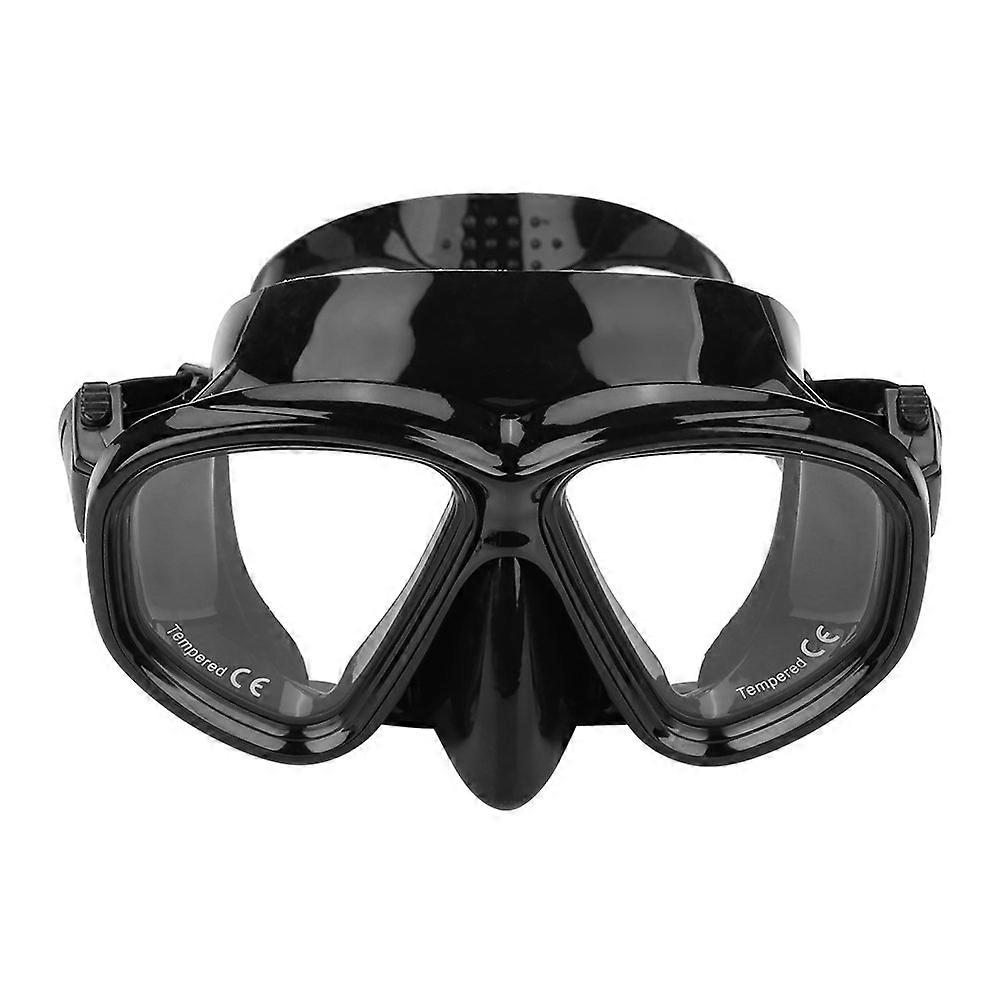 Whale Tempered Glass Diving Mask for Adults, Black Scuba Goggles, UV Protection, Adjustable Strap