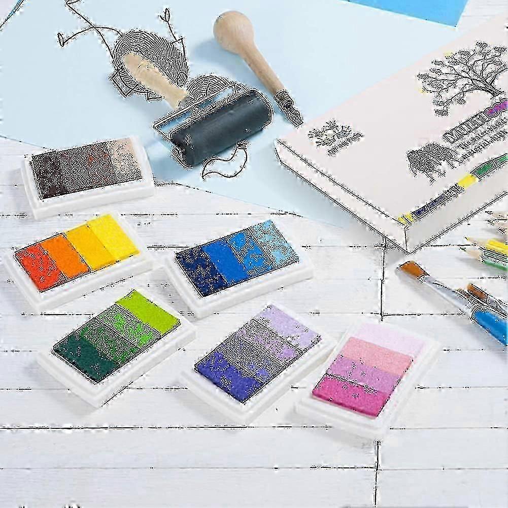 24 Colors Ink Pad Set, Fingerprint Ink Pad Nontoxic Washable Ink Stamp Pad