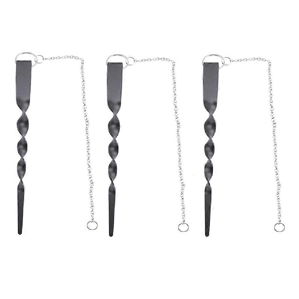 Rain Chain 3mm Set With 3 Anchor Poles And 17 Long Black Powder-Coated Chain Easy Fit