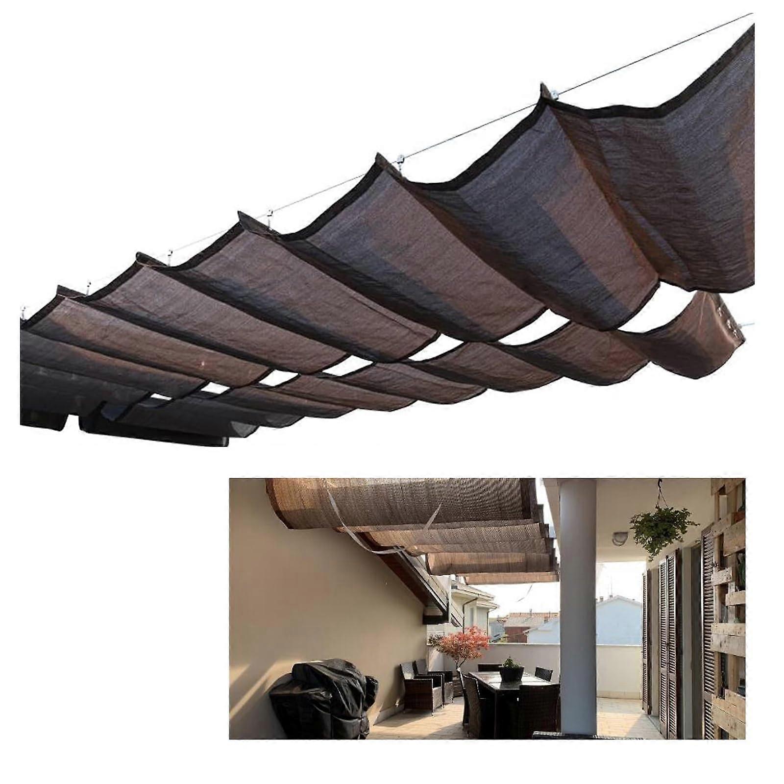 Retractable wave sunshade for terrace, garden, courtyard (W0.8L8m)