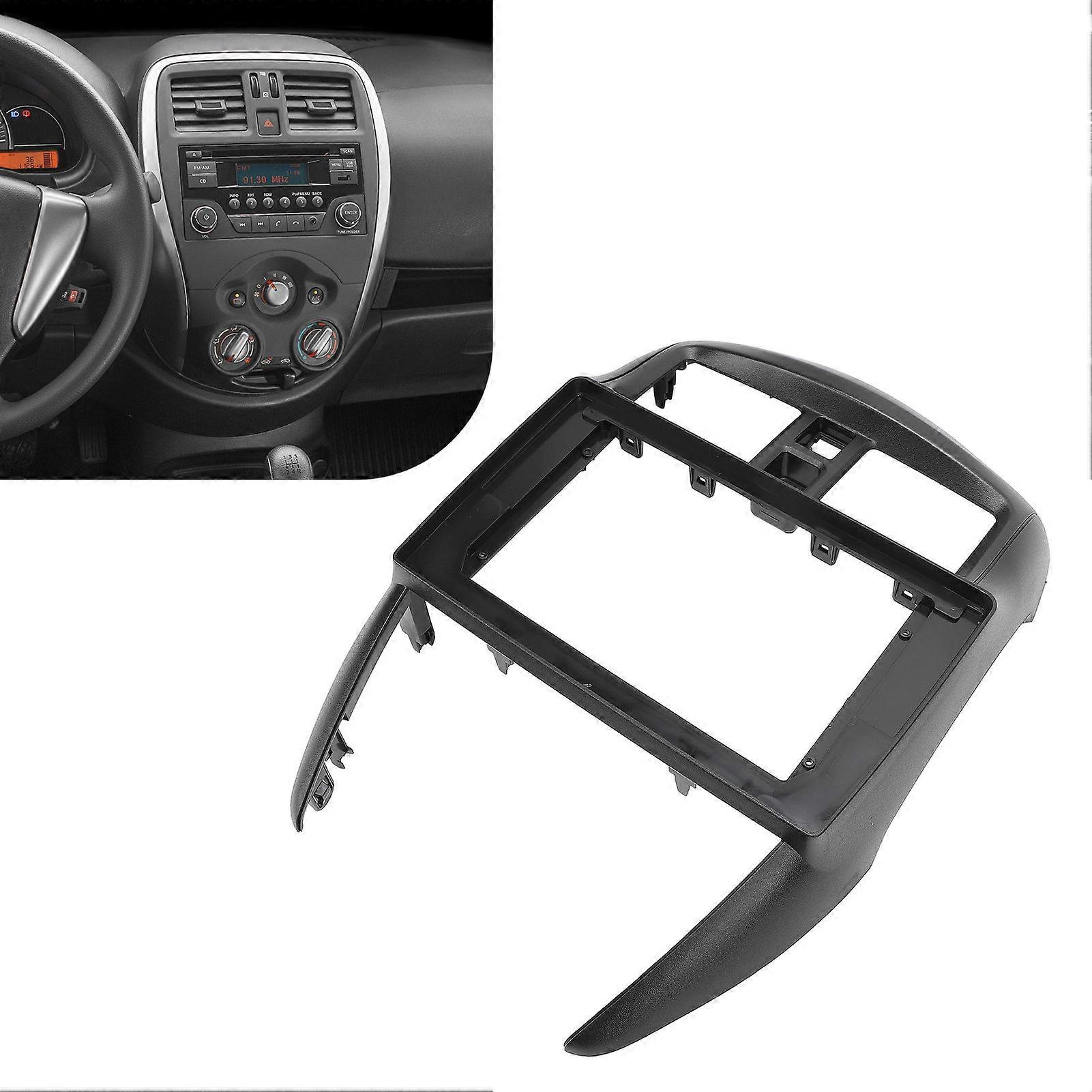 Navigation Panel Frame Black 10.1in 2Din Radio Stereo Dash Installation Mount Trim for Versa 2015 to 2019 With Power Cord 
