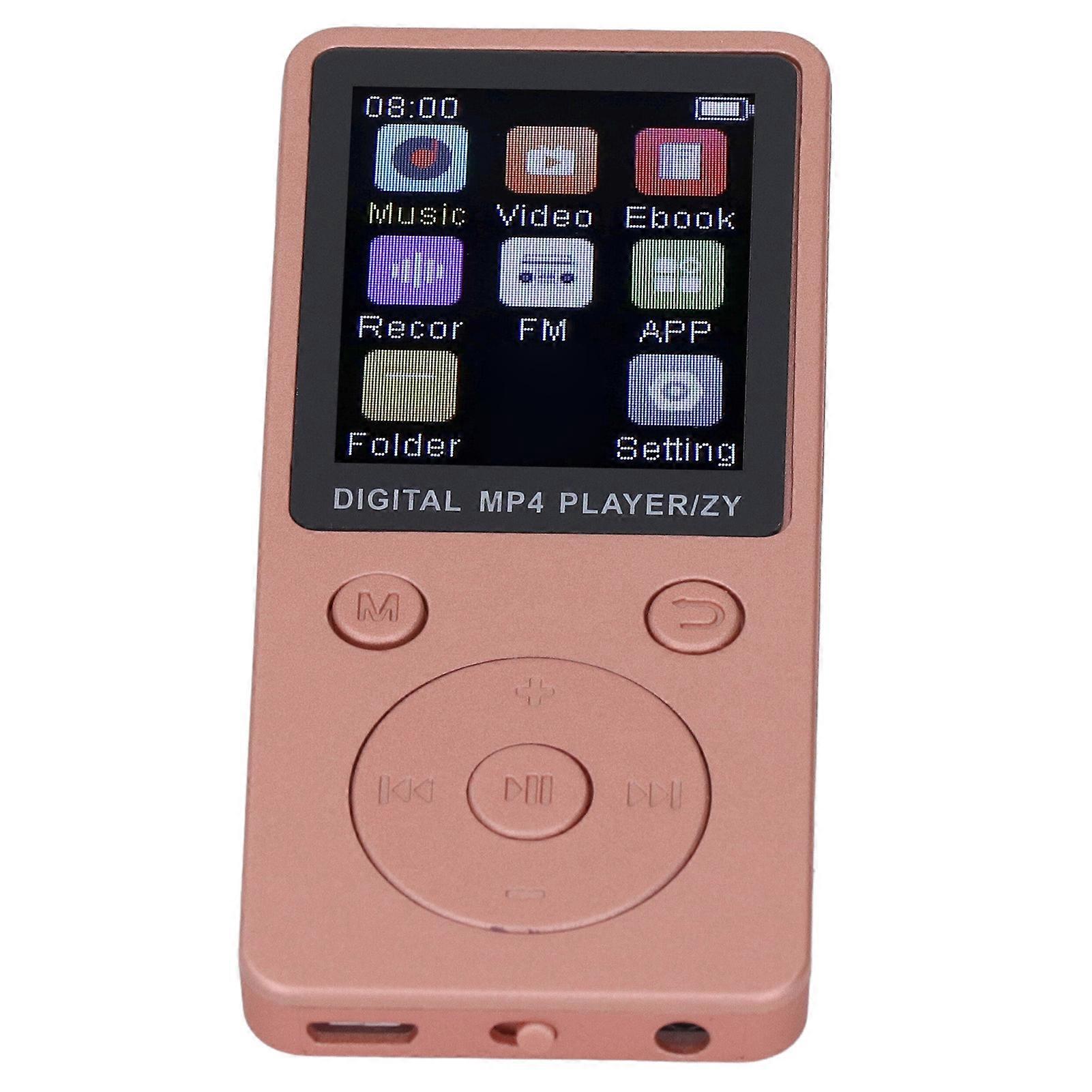 MP3 MP4 Player Bluetooth 5.0 1.8in Color Screen Built in 16GB Memory Card Supports Up To 128GB HiFi Music Player Gold 