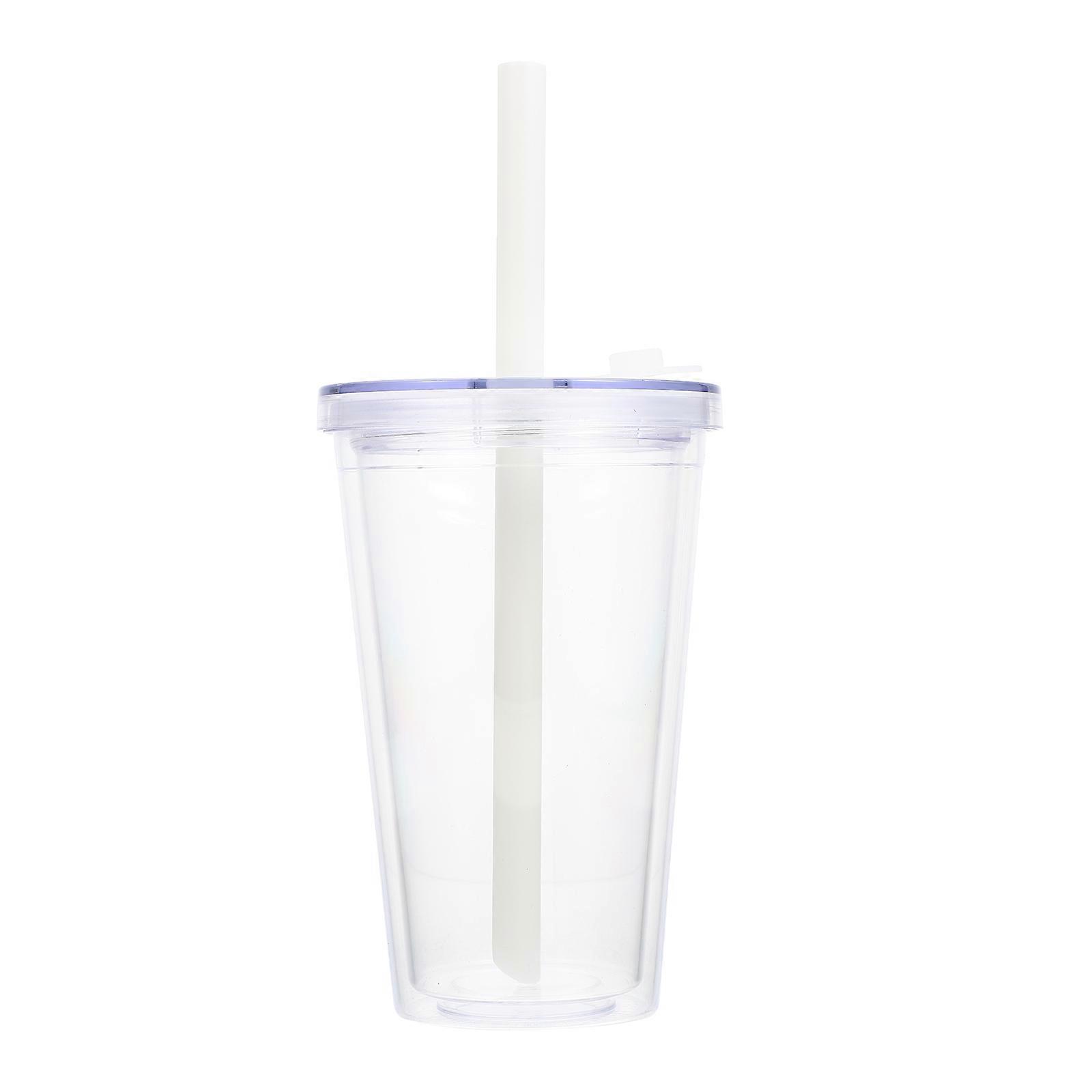 1 Set Transparent Drinking Cup with Straw Milk Tea Cup Bubble Tea Container
