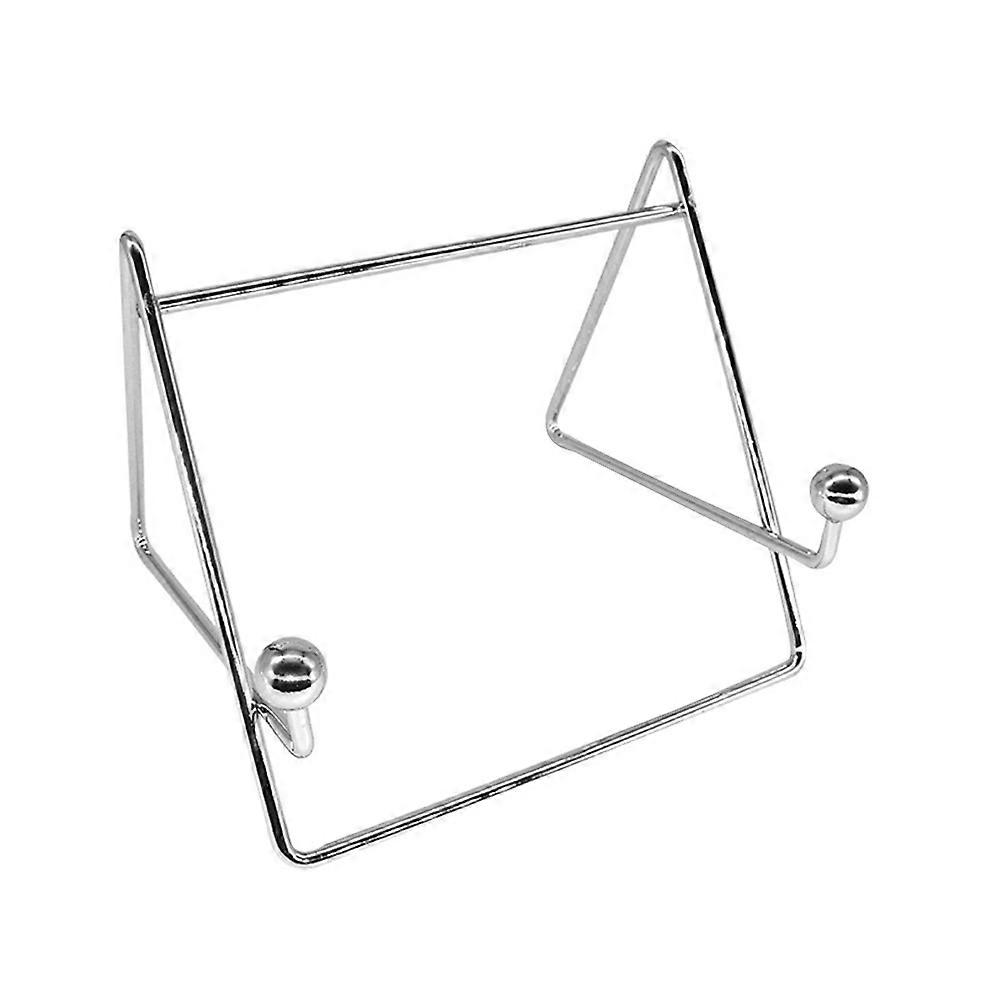 1Pc Vertical Style Recipe Shelf Simple Upright Newspaper Storage Stand (Silver)