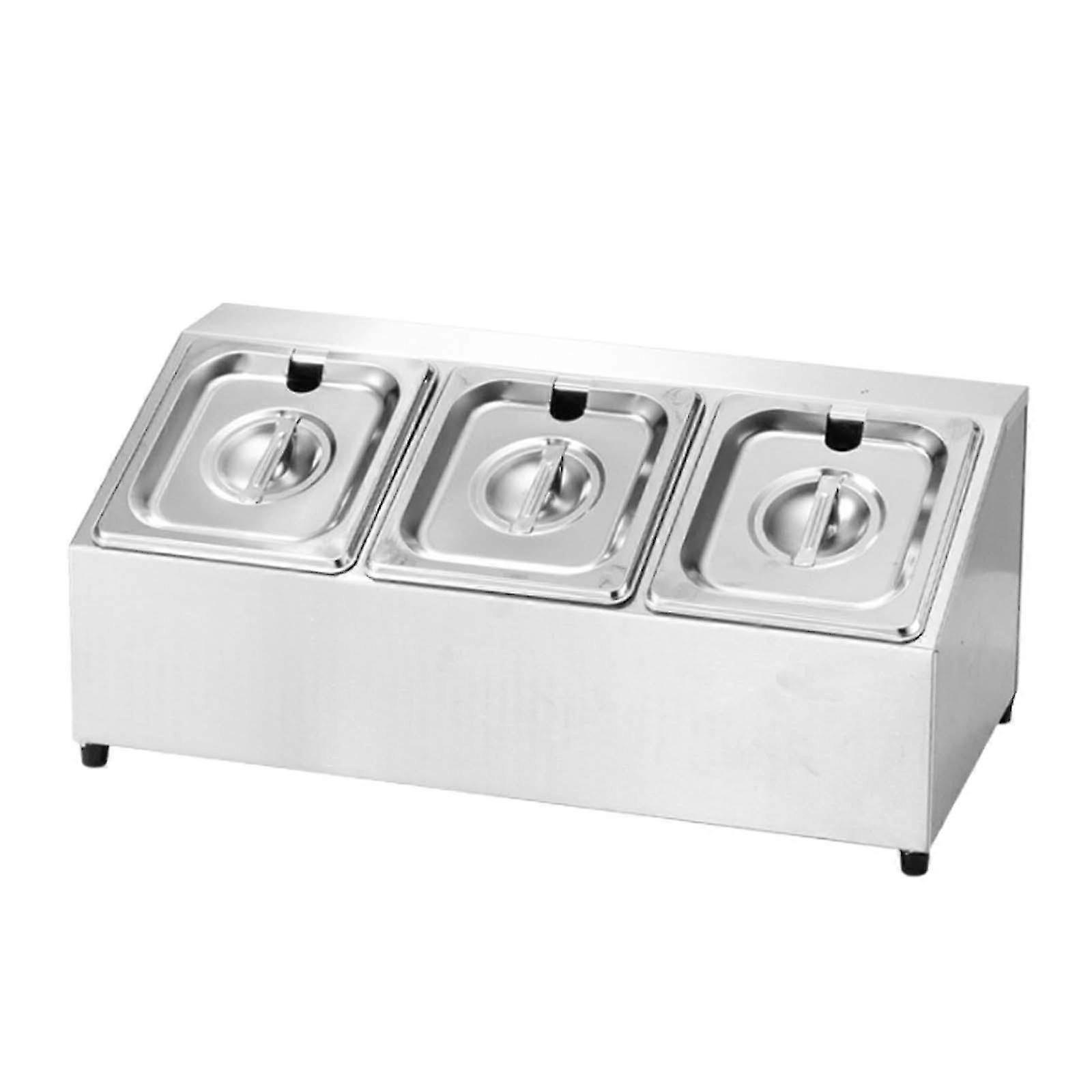 Boîte à confitures commerciales Récipients amovibles avec couvercle pour barbecue en plein air Restaurant 3 compartiments