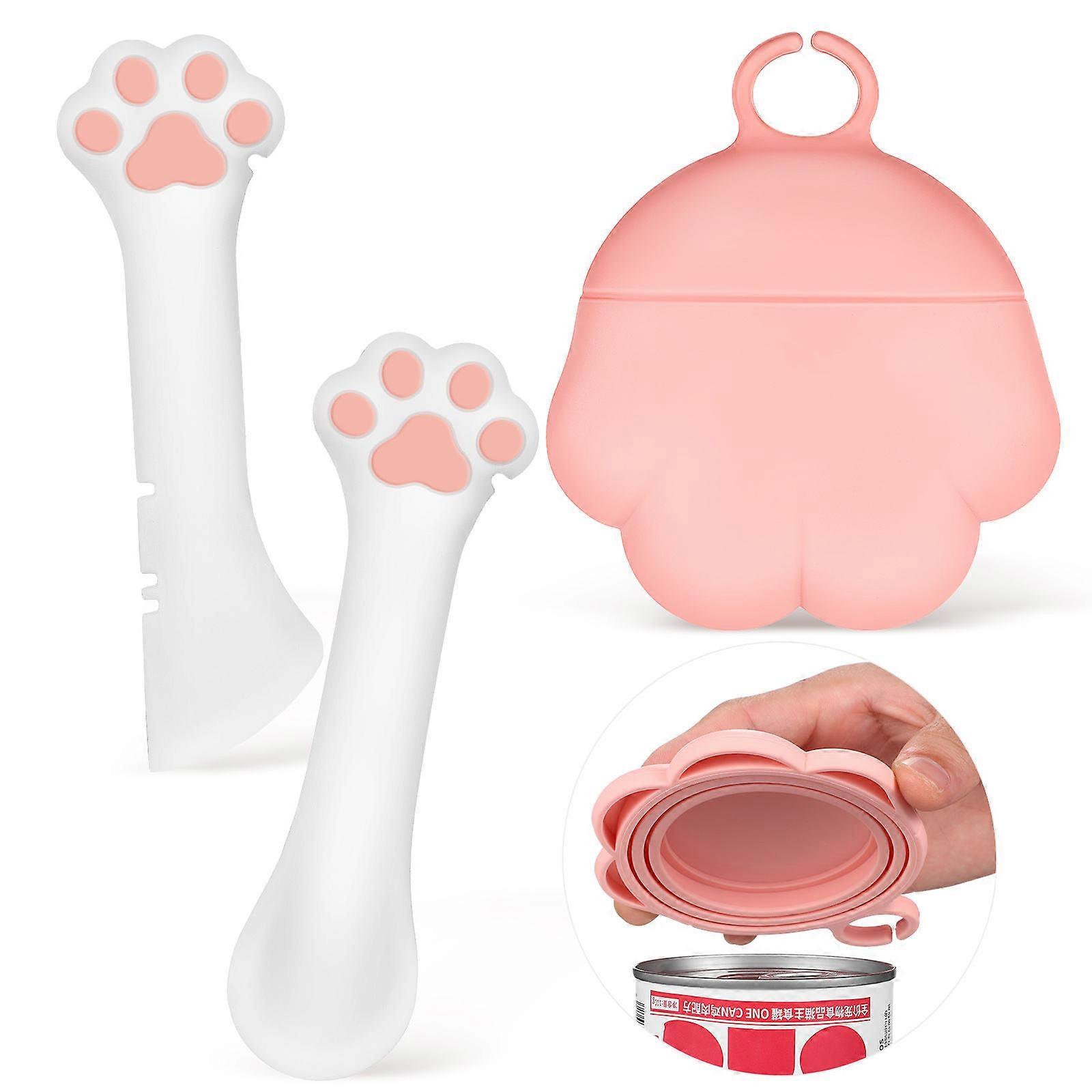 Universal Pet Food Lid with Silicone Spoon and Safe Dishwasher-friendly Opener