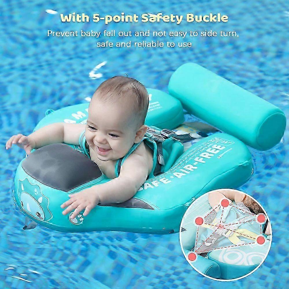Mambobaby Baby Swim Float Nicht aufblasbarer wasserdichter Baby Schwimmschwimmerring Hautfreundlicher Schwimmtrainer mit Schwanzschwimmer für 3-24 Monate Baby Jungen Mädchen