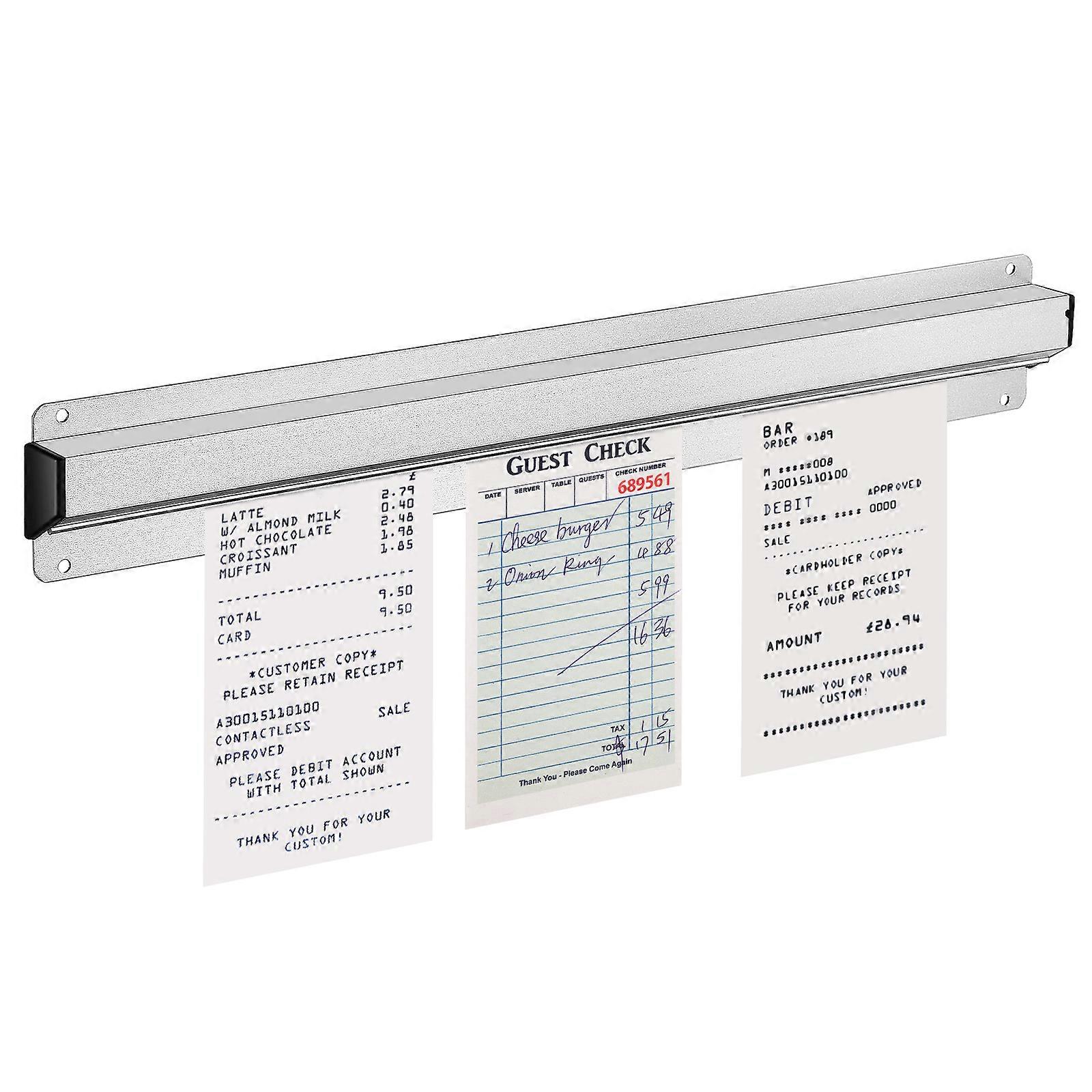 Metal Kitchen Ticket Holder with Adhesive Backing, Wall Mounted Receipt Organizer for Restaurants, Cafés, and Kitchens – Compact & Elegant Design for