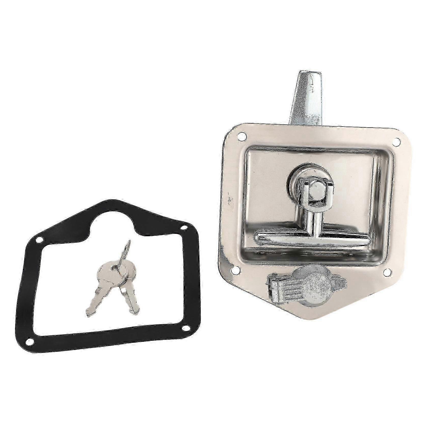 Stainless Steel Folding T-Shape Handle Lock Tool Box Keys Kit For Truck Trailer Toolbox Electrical Cabinet