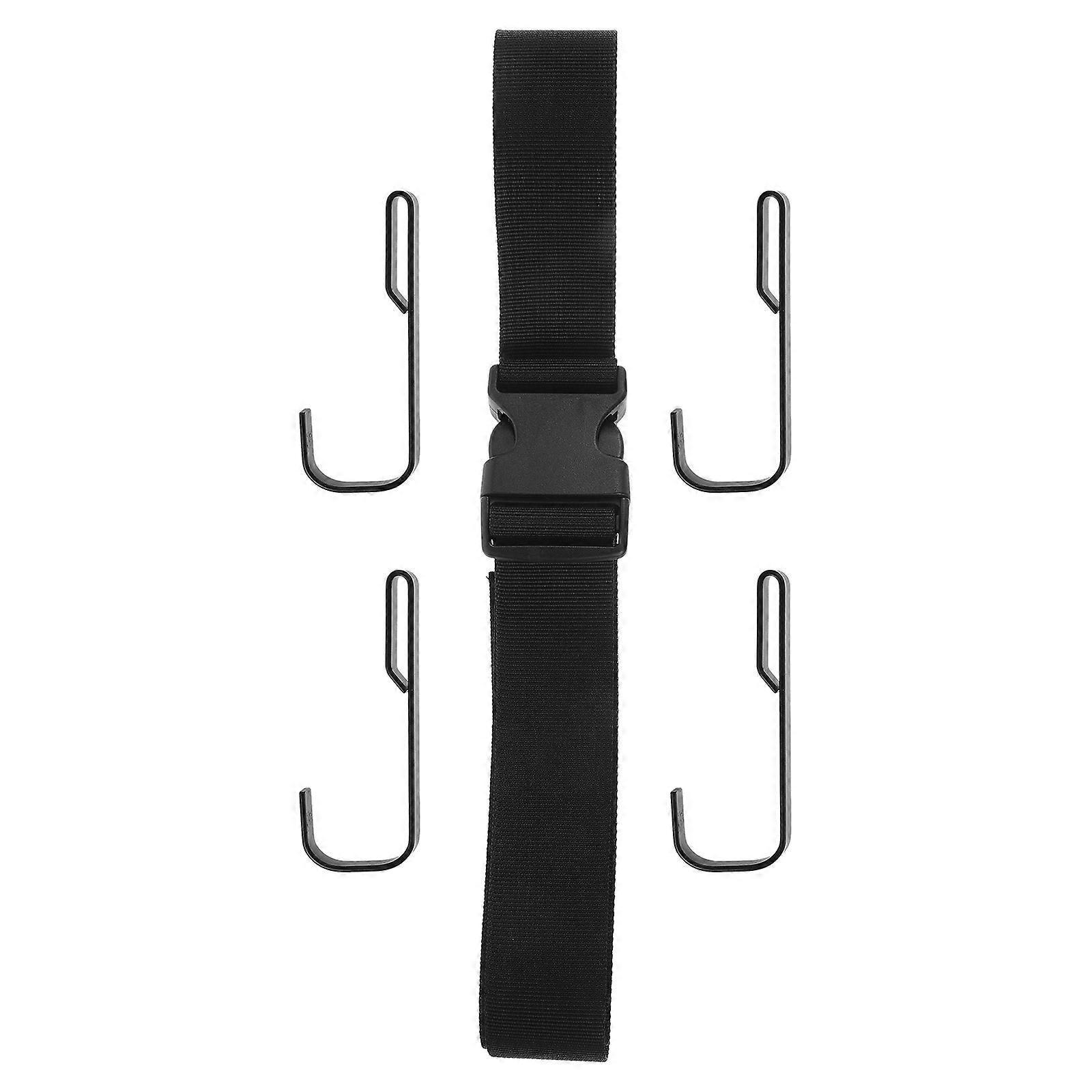 Tree Stand Straps Replacement Tree Stand Hooks Hangers Daily Life Outdoor Activities Black 152.00X4.50X1.50cm Strap 9.50X3.50X0.80cm Hook 1Set