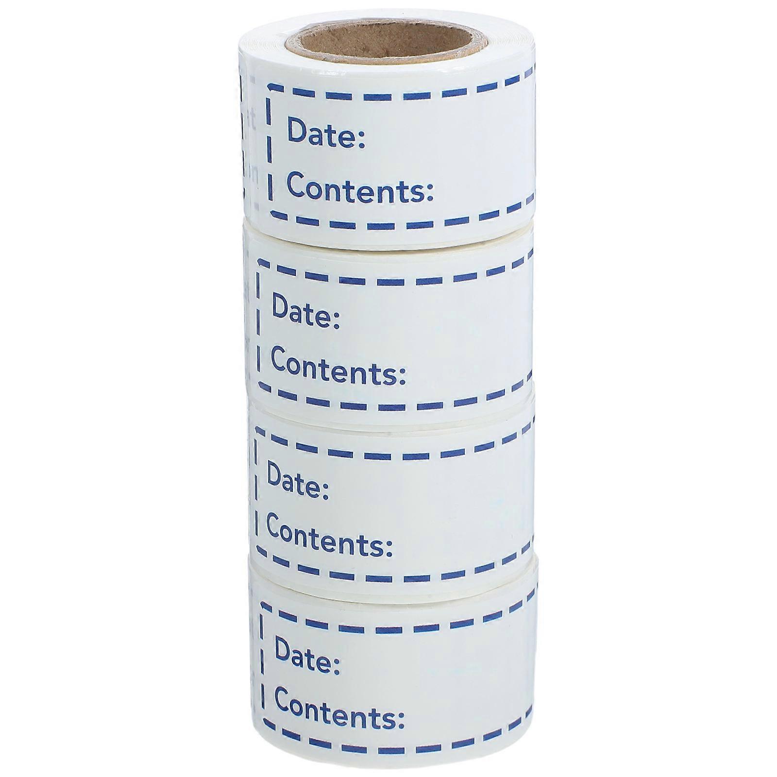 4 Rolls Removable Food Label Stickers for Kitchen Storage Jars Bottles Containers Strong Adhesive Easy to Use Lightweight