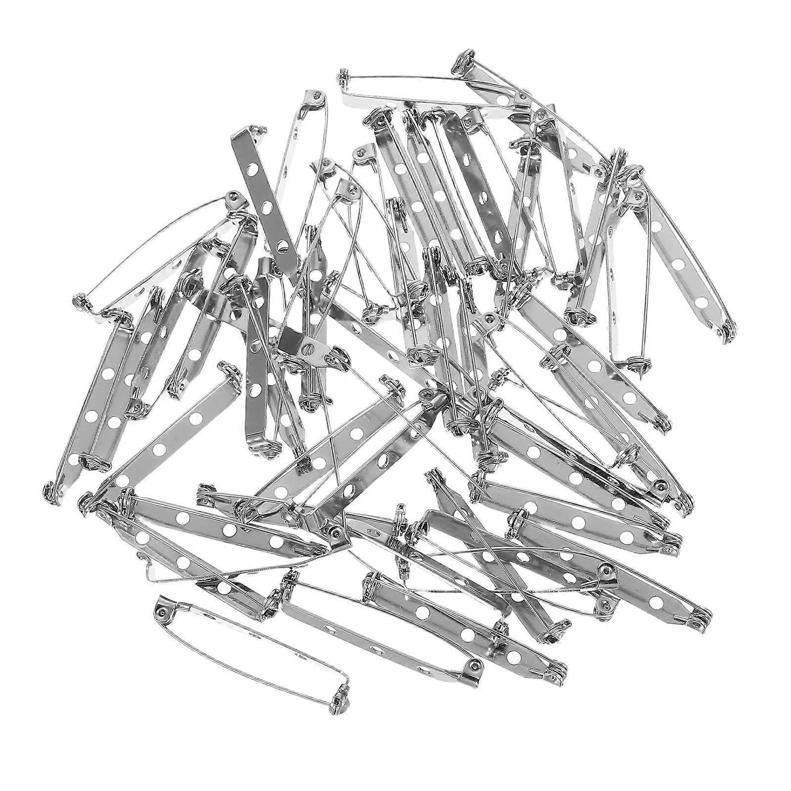 Lapel Pin Backs Shape Prevent Accidental Opening Silver 50Pcs