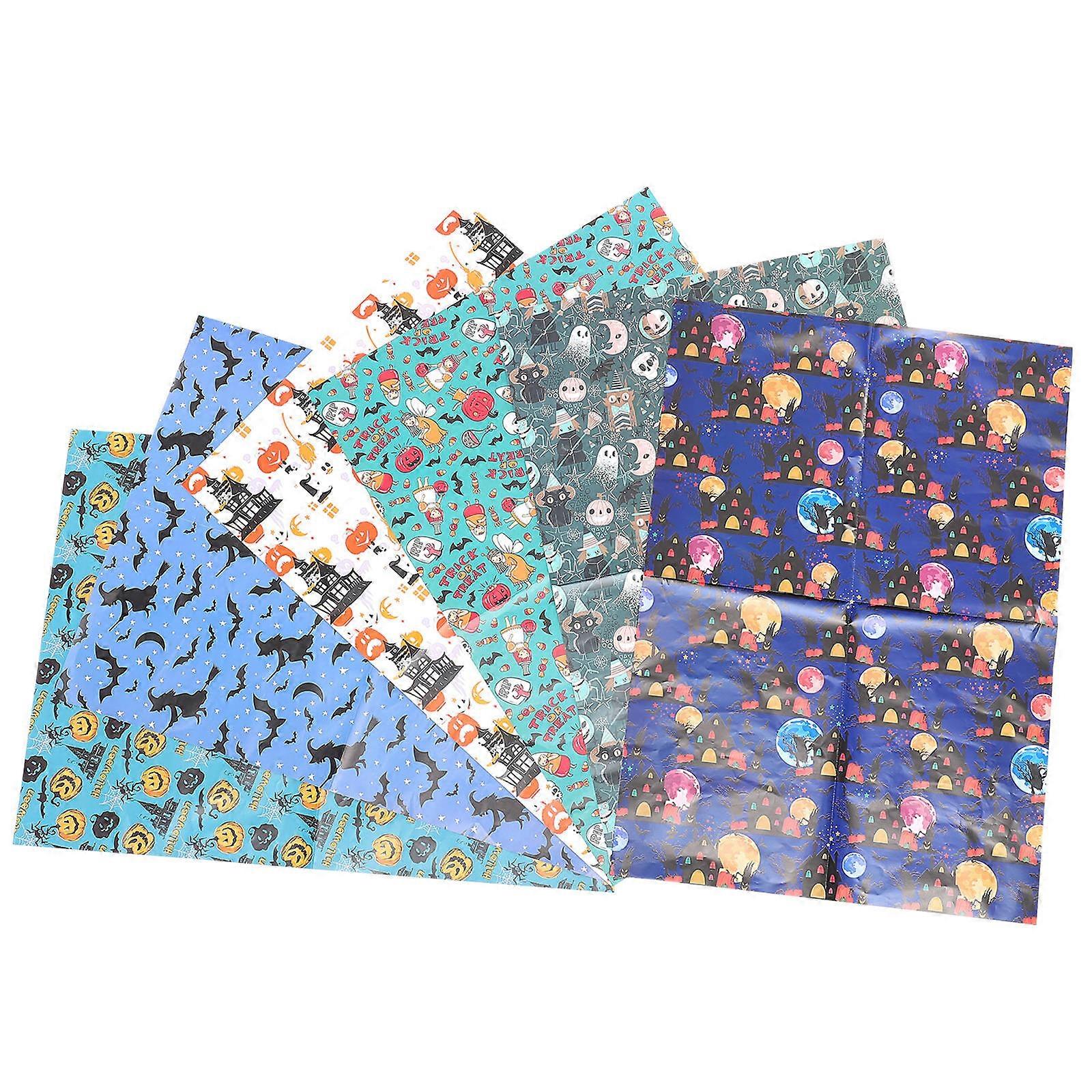 Spooky Wrapping Paper Floral present Wrapping Paper Mixed Style Assorted Color 70.00X50.00X0.10cm Bulletin Board Decoration 6 Sheets