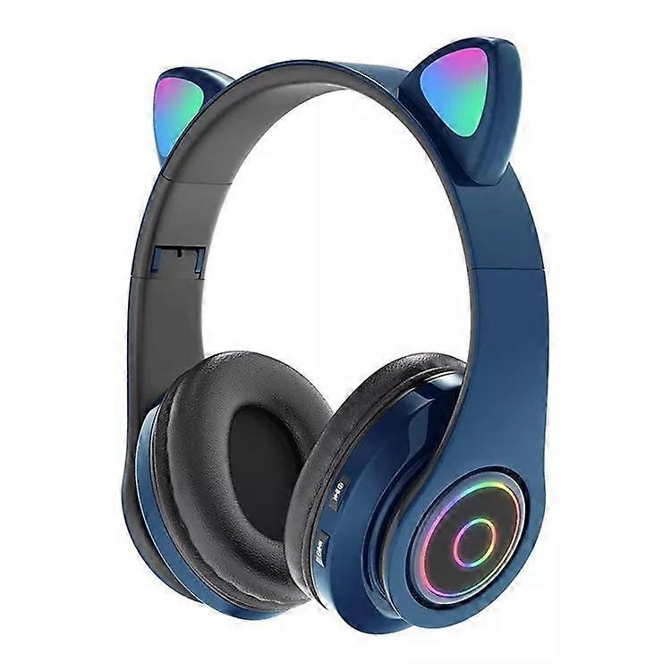 Children's headphones, Bluetooth 5.0, smart noise-canceling microphone,Blue