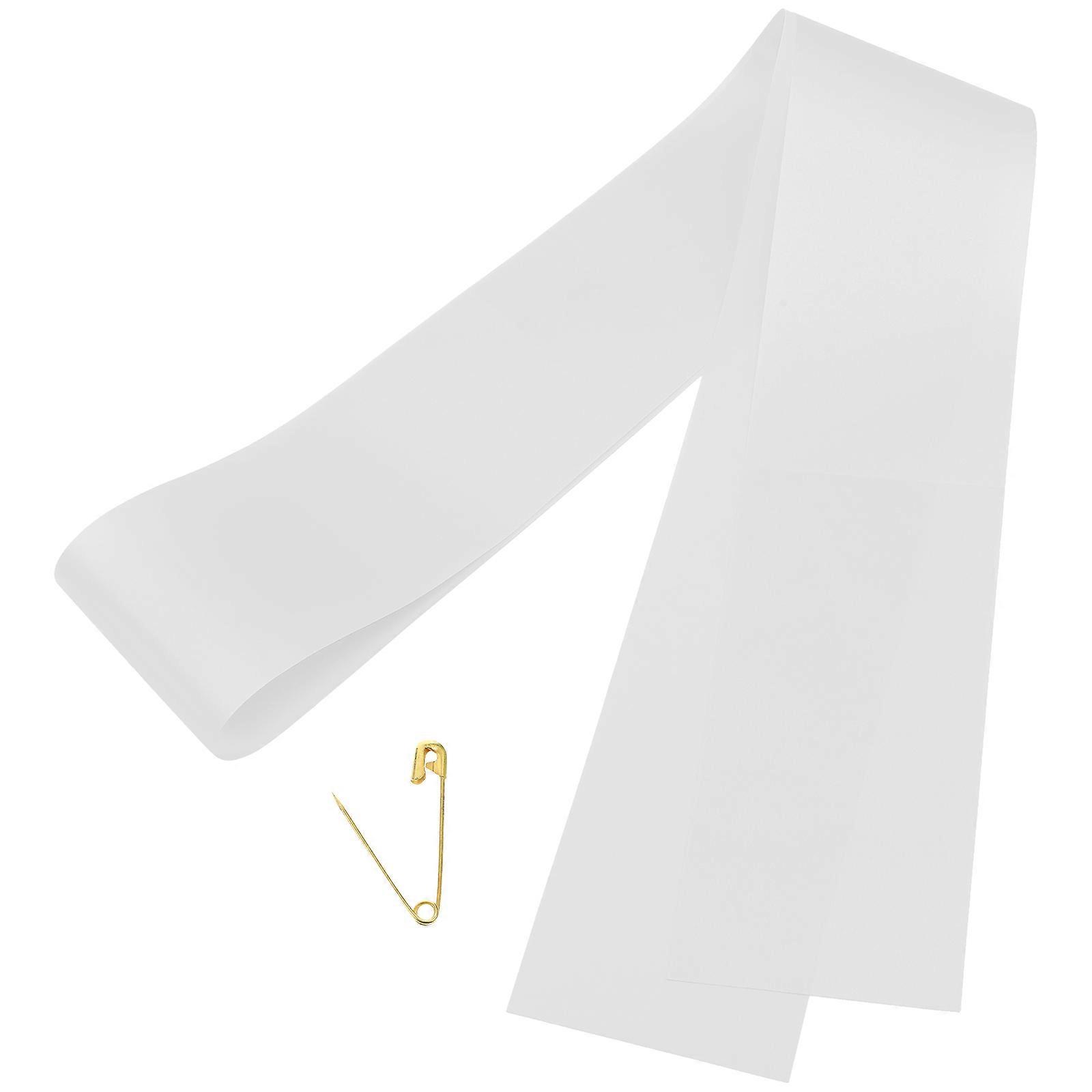 Blank Sash Diy Decorative Paintable Cloth Accessory For Wedding Graduation Party 85.00X9.50X0.01cm 1Pack
