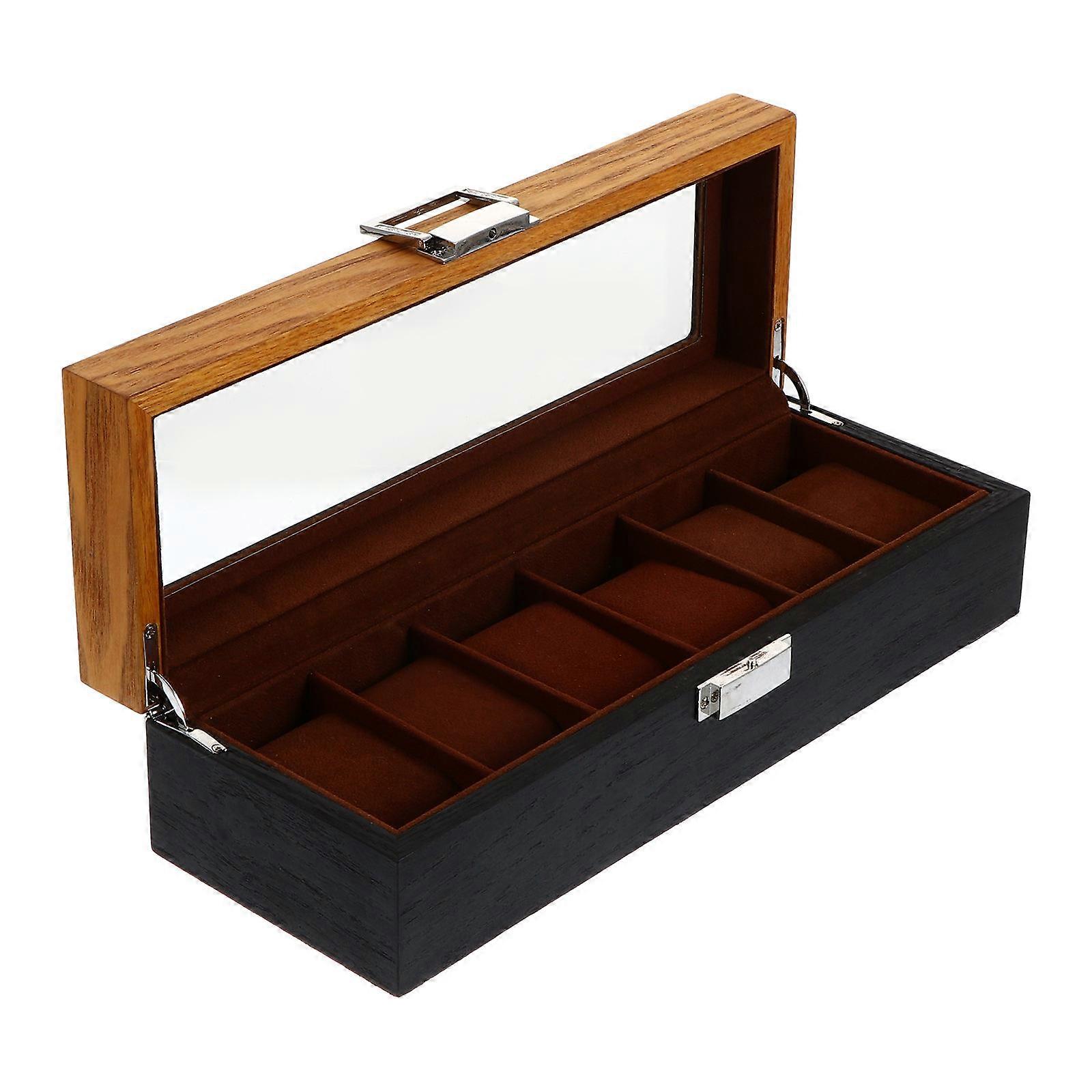 Watch Storage Box Wooden Concise Watch Display Case For present Packaging Multi 31.5X11X8 Cm 1Pcs