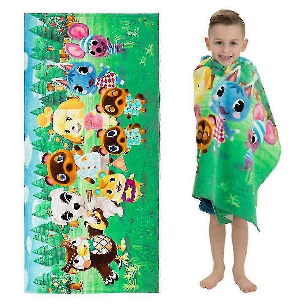 Tecknad barnstrandhandduk för pojkar och flickor, 24"x48" Stor badhandduk för pool sommardusch